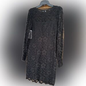 Karen Kane Black Lace Overlay Dress